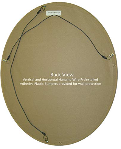 OVALCREST Oval Beveled Wall Mirror for Home Decor - Florence Style - Rubbed Bronze - 24" x 20" - color: Rubbed Bronze, size: 24"L x 20"W
