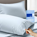 THREAD SPREAD 100% Cotton Pillow Cases Queen Size Set of 2 - Luxury 400 Thread Count Queen Pillow Cases (Light Blue), Soft Cooling Breathable Hotel Cotton Pillowcases, Fits Standard Pillows - color: Light Blue, size: Queen - Pack of 2