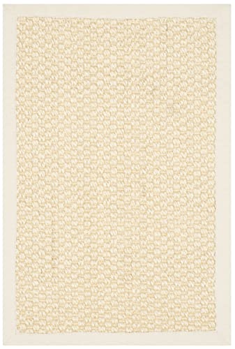 SAFAVIEH Area Rug 2x3 - Natural Fiber Collection - Cream, Sisal Design, Sisal, Woven Design with Border (NF525A) - color: Creme, size: 2' x 3' (Rectangular)