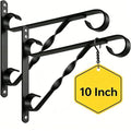 AMAGABELI GARDEN & HOME 2 Pack 10 inch Hanging Bracket Plant Bracket Plant Hanger Outdoor Hangers Flower Bird Feeder Plant Hooks Hangers Lanterns Garden for Indoor Wall Screw Mount Black BG1571 - size: 10 Inch, style: 2-Pack Twist Hook 2