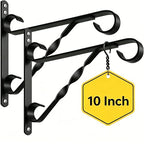 AMAGABELI GARDEN & HOME 2 Pack 10 inch Hanging Bracket Plant Bracket Plant Hanger Outdoor Hangers Flower Bird Feeder Plant Hooks Hangers Lanterns Garden for Indoor Wall Screw Mount Black BG1571 - size: 10 Inch, style: 2-Pack Twist Hook 2