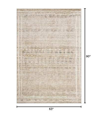 Loloi Jeremiah Brent Bleecker Collection BLE-07 Khaki/Natural 5'-3" x 7'-6" Area Rug - color: Khaki / Natural, size: 5'3" x 7'6" (Rectangular)
