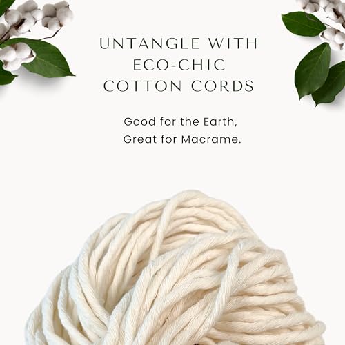 BOCHIKNOT Single Strand Macrame Cord 5mm x 160yds (150m) – Soft Cotton Macrame Rope for Beginners, Easy to Knot for Wall Hangings, Plant Hangers, Fringe and DIY Crafts (Buttercream) - color: Buttercream, size: (5mm x 146m) - Single Strand Twist