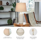 Signature Design by Ashley Willport Modern 26.5" Ceramic Table Lamp, Set of 2, Beige