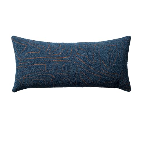 Throw Pillow Covers, Pack of 1 Woven Jacquard Cushion Covers for Sofas, Couches, Bed, Boho Home Decor, Cozy Soft and Comfortable Pillow Cases Bed, Amorf, Blue 14x28 Inch - color: Blue, size: 28" x 14" (Pack of 1)