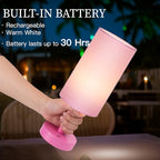 LALISU Small Table Lamp Nightstand Lamp Linen Lampshade Bedroom Wood Base Small Bedside Lamp for Night Stands, Desk Lamps for Reading Living Room, Office (LED Bulb Included) (Pink) - color: Pink