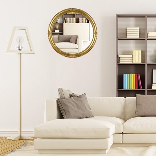Funerom Vintage Decorative Wall Mirror Hanging Mirror Round (Gold 16 inch) - color: Gold 16 Inch