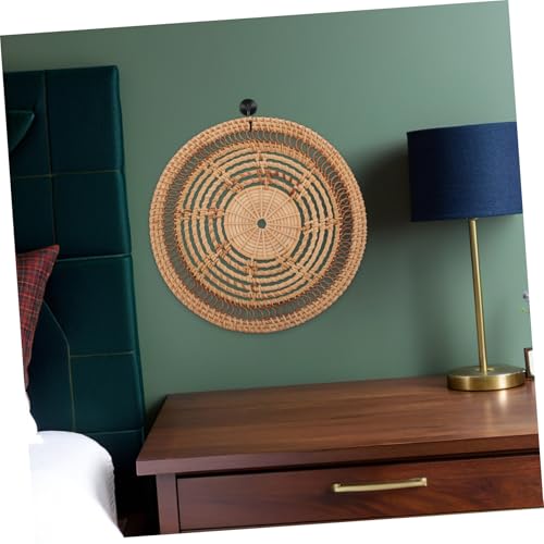 PRETYZOOM Handmade Nordic Woven Wall Basket Decor Bohemian Style Rustic Rattan Wall Art for Living Porch Kitchen for Home Interior
