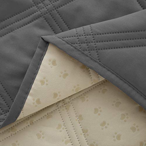 Ameritex Waterproof Dog Bed Cover Pet Blanket with Anti-Slip Back for Furniture Bed Couch Sofa - color: Darkgrey, size: 52x82 Inch (Pack of 1)