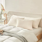 WARMDERN Beige Pillow Covers Body Pillow Cover Soft Microfiber Pillow Cases Set of 1 Boho Textured Pillowcase with Envelope Closure(Beige, Body-1 20x54 Inches) - color: Beige, size: 20" x 54" (Pack of 1)