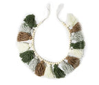 Tassel Garland - Boho Tassel Garland with Wood Beads - Wall Decor for Dorm, Girls Room and Nursery Room - Olive Green (43 inch) - size: 43 inch