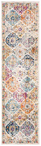 SAFAVIEH Madison Collection Runner Rug - 2'3" x 18', Cream & Multi, Boho Chic Distressed Design, Non-Shedding & Easy Care, Ideal for High Traffic Areas in Living Room, Bedroom (MAD611B) - color: Cream/Multi, size: 2'3" x 18' (Runner)