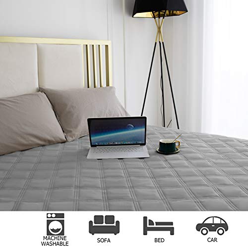Ameritex Waterproof Dog Bed Cover Pet Blanket with Anti-Slip Back for Furniture Bed Couch Sofa - color: Lightgrey, size: 30x60 Inch (Pack of 1)