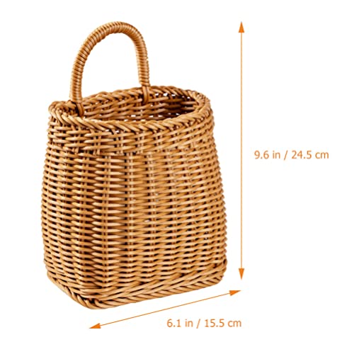 Woven Seagrass Storage Basket - Wall Mounted Planters with Rattan Flower Pot - Hanging Wicker Basket