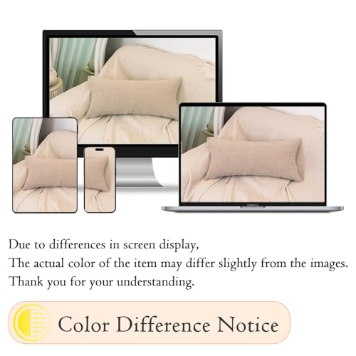 JoraLion Boucle Lumbar Pillow Cover 14x26 inch, Beige Textured Throw Pillow Cover Cushion Case for Sofa Bed Couch Living Room, Pack of 1 (Cover Only) - color: Beige, size: 26" x 14" (Pack of 1)
