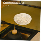 SOLUSTRE Natural Cotton Filling Meditation Cushion Yoga Mat Straw Braid Seat Pad Boho Pillow Decorative Cushion