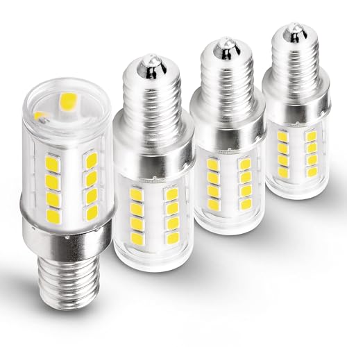 E12 T6 C7 LED Candle Base Bulb 2W Natural White 4000K AC120V 300lm Equivalent 25W E12 Candelabra Base LED Bulb for Chandelier Pendant Table Lamp Refrigerator Ceiling Fan Bulb, Non-Dimmable, 4 Pack - color: 4000k Natural White, size: 2 Watt-Non-dimmable-4