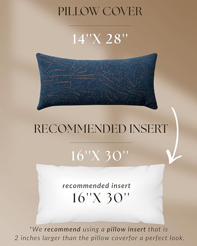 Throw Pillow Covers, Pack of 1 Woven Jacquard Cushion Covers for Sofas, Couches, Bed, Boho Home Decor, Cozy Soft and Comfortable Pillow Cases Bed, Amorf, Blue 14x28 Inch - color: Blue, size: 28" x 14" (Pack of 1)