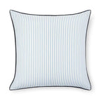 Hofdeco Premium Coastal Hampton Outdoor Performance Throw Pillow Cover Only, 20"x20" Water Repellent, UV and Fade Resistant for Backyard, Couch, Poolside, Azure Blue Indigo Woven Coastline Stripes - color: Azure Blue Indigo Coastline Stripes 20"x20"