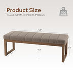 Zihanhome 52.7" Bedroom Bench for End of Bed, Modern Upholstered Teddy Fabric Entryway Bench & Dining Bench, Footrest Stool Bench with Solid Wood Frame for Bedroom, Living Room (Dark Brown) - color: Dark Brown