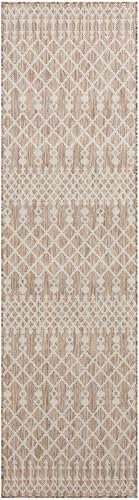 Nourison Home Positano Beige 2' x 6' Area Rug - Easy Clean, Non Shedding, Bed Room, Living Room, Dining Room, Kitchen (6' Runner) - color: Beige, size: 2' x 6' (Runner)