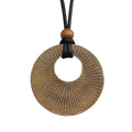 Leather Necklace for Women Long Boho Pendant Hippie Choker Necklace Bohemian Layered Leather Rope Wooden Jewelry Gifts - style: Bohemian Choker Necklace