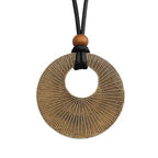 Leather Necklace for Women Long Boho Pendant Hippie Choker Necklace Bohemian Layered Leather Rope Wooden Jewelry Gifts - style: Bohemian Choker Necklace