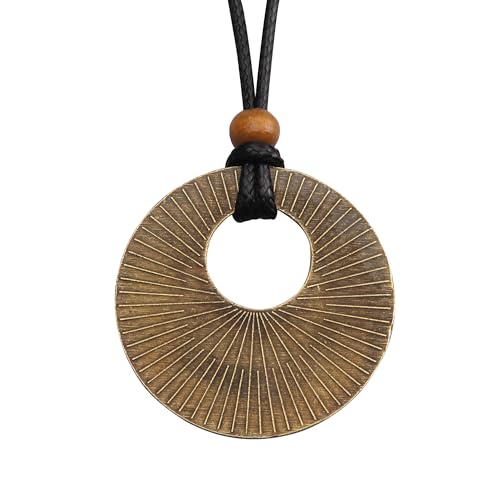 Leather Necklace for Women Long Boho Pendant Hippie Choker Necklace Bohemian Layered Leather Rope Wooden Jewelry Gifts - style: Bohemian Choker Necklace