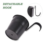 HowRU Metal Iron Flower Pots for Railing Fence Hanging Bucket Pots(5 Pcs) and Hanging Flower Pots Metal Iron Bucket Planter(10 Pcs) (Black) - color: Dark Black