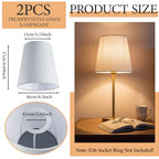 Teenyyou Small Empire Lamp Shade Set of 2, 4.3"top x 6.3"bottom x 6.6" High Suitable for E26/e27, White Fabric Lamp Shades for Table, Floor, Bedside, Wall - color: White, style: Empire
