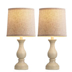 Seealle Farmhouse Table Lamps Set of 2 - Rustic Lamp for Bedroom Living Room, 22" Boho Bedside Lamps for Night Stands End Table Office Desk Lamp Nightstand Clearance with Linen Shades(Antique Yellow) - color: B. Antique Yellow