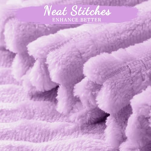 Buryeah 12 Pcs Flannel Throw Blanket Bulk 50 x 60 in Sleepover Blanket Outdoor Wedding Throw Lightweight, Oeko-tex Standard 100 Certified for Sofa Homeless Gifts (Lavender Purple) - color: Lavender Purple