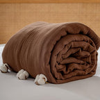 Muslin Blanket - Pure 100% Turkish Cotton Airy Soft Light Versatile Gauze Throw Blanket for Bed, Couch, Sofa (Dark Brown, Throw Size (50" x 66" inch)) - color: Dark Brown, size: Throw Size ( 50" x 66" inch )