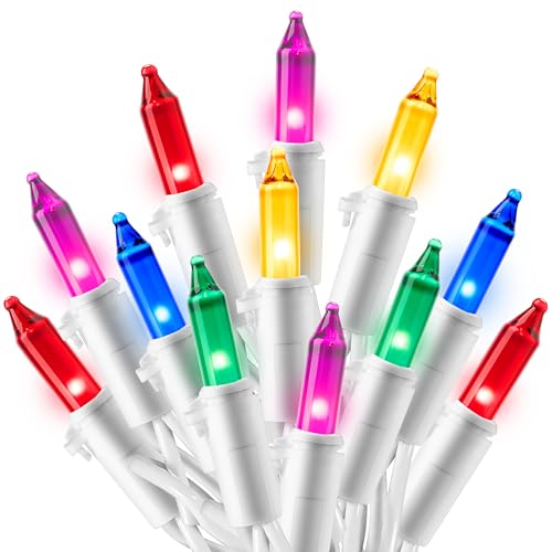 Joiedomi Christmas String Lights Indoor, 100 Count Mini Multicolor Light with 19.3 FT White Wire, Lighting Decor for Patio Dorm Classroom Bedroom Holiday Wedding Party Garland Birthday Festival - color: Multicolor, size: 100ct