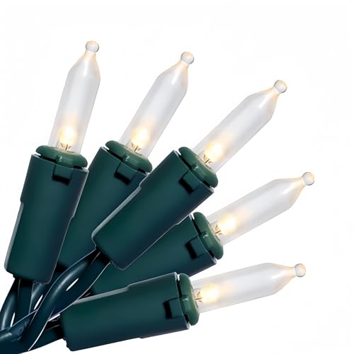 100 LED Warm White Green Wire Christmas String Lights, UL Certified and Commercial Decorative Lighting String 35 Ft, for Indoor Outdoor Christmas Trees, Patio, Trees. - color: Warm1
