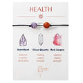 BOHO GARDEN Healing Bead Bracelets - Spiritual Crystal Beaded Bracelet - Made of 3 Real & Natural Gemstones, Adjustable 3-9.7” Black Rope - Gem Stones Jewelry for Men, Women, Teens (13+) - 8mm Bead - color: Health
