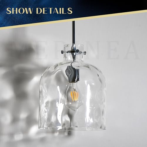 Chrome Pendant Light for Kitchen Island – 10" Modern Glass Dome Hanging Light Fixture, Single E26 Ceiling Pendant Lamp for Dining Room, Hallway, Bedroom - color: Chrome-Medium