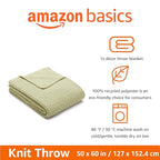 Amazon Basics Chunky Cable Knit Throw Blanket for Couch, Sofa, Bed, Lightweight Soft Cozy, 50" x 60", Sage Green - color: Sage Green, style: Knitted