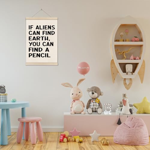 DOI-LANEE Funny School Classroom Posters Hanger Frame, Math Classroom Must Haves Canvas Wall Decor 16x12 Inch, Homeschool Decor, High School Gifts for English Teachers Students Teen Boys Girls - color: Off-White01