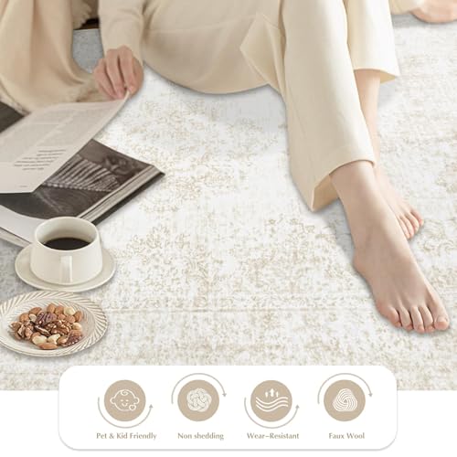 Runner Rug 2x6 Entryway Rug - Machine Washable Vintage Boho Area Rug Non-Slip Kitchen Runner Soft Stain Resistant Runners for Hallways Entryway Laundry Kitchen Bathroom Bedroom(Ivory, 2'x6') - color: Ivory, size: 2' X 6' (Rectangular)