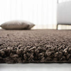 SAFAVIEH August Shag Collection Accent Rug - 2'3" x 4', Brown, Solid Design, Non-Shedding & Easy Care, 1.2-inch Thick Ideal for High Traffic Areas in Entryway, Living Room, Bedroom (AUG900T) - color: Brown, size: 2'3" x 4' (Rectangular)