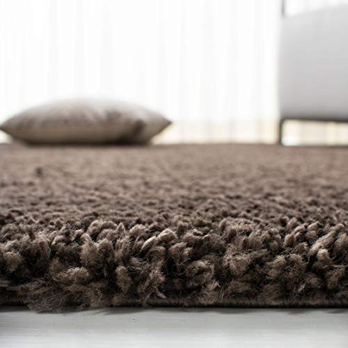 SAFAVIEH August Shag Collection Accent Rug - 2'3" x 4', Brown, Solid Design, Non-Shedding & Easy Care, 1.2-inch Thick Ideal for High Traffic Areas in Entryway, Living Room, Bedroom (AUG900T) - color: Brown, size: 2'3" x 4' (Rectangular)