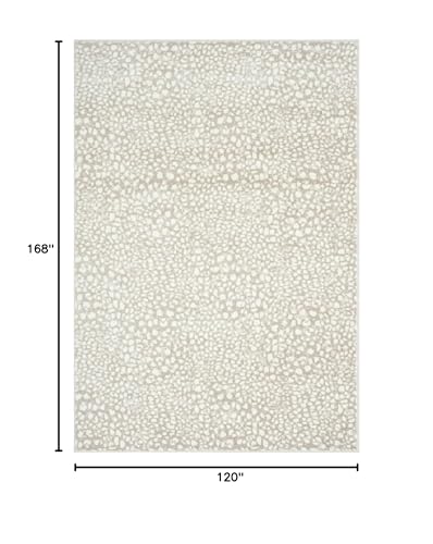 Abani Beige Cheetah Print Area Rug Rugs, Arto Collection - Contemporary Durable Accent Rug (10'x14') - color: Beige/Ivory, size: 10' x 14' (Rectangular)