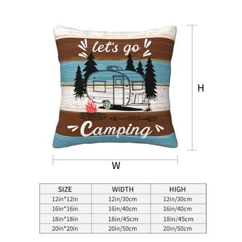 Camping Throw Pillow Covers 18 X 18 Inch Set of 4 Decorative Cushion Cover Home Decor for Sofa Chair Couch Bedroom Living Room - color: Camping