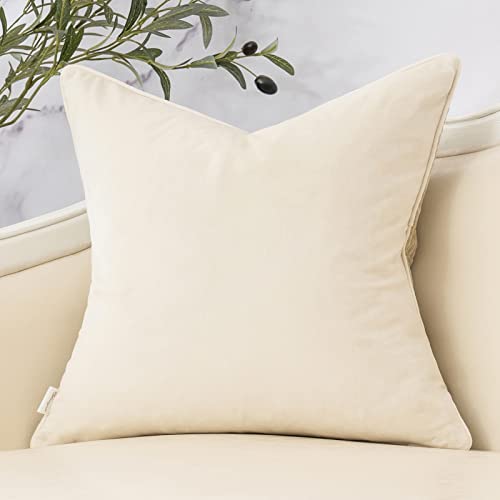 Yangest Beige Twigs Throw Pillow Cover Branches Velvet Cushion Case Neutral Pillowcase for Sofa Couch Bedroom Living Room Home Decor,18x18 Inch - color: Beige, size: 18" x 18" (Pack of 1)
