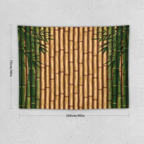 HZOHNAGO Bamboo Tapestry Retro Brown Bamboo Green Leaves Pattern Printed Wall Tapestry Painting Wall Hanging for Bedroom Living Room Dorm 40" W x 30" H - color: Bamboo-3, size: 40"L x 30"W