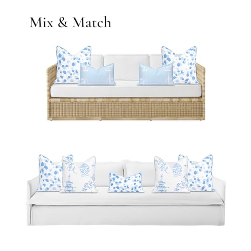 Hofdeco Premium Coastal Patio Indoor Outdoor Throw Pillow Cover Only, 20"x20" Water Repellent for Backyard, Couch, Baby Blue Leopard with Piping - color: Baby Blue Leopard 20”x20”, size: 20" x 20" (Pack of 1)