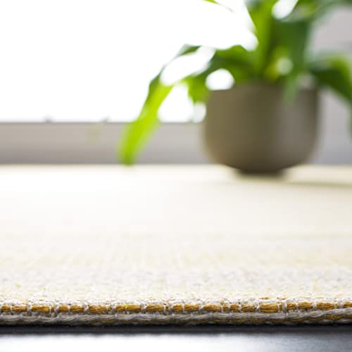 SAFAVIEH Augustine Collection Runner Rug - 2' x 9', Ivory & Yellow, Cotton Stripe Fringe Design, Non-Shedding & Easy Care, Ideal for High Traffic Areas in Living Room, Bedroom (AGT501C) - color: Ivory/Yellow, size: 2' x 9' (Runner)