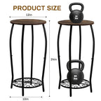 Plant Stand Indoor Outdoor, 2-Tier Tall Wood & Iron Plant Stand, 4-Leg Corner Flower Stand, Heavy Duty Floor Plant Shelf Plant Rack for Patio Living Room Balcony Home Decor
