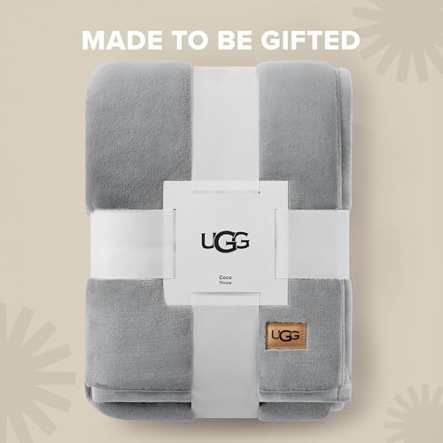 UGG Coco Plush Fleece Throw Blanket – Soft & Cozy Blanket for Couch, Bed & Sofa, Perfect for Home Decor, House Warming Gifts or Luxurious Birthday Gifts for Women, 50" x 70", Seal Gray - color: Gray